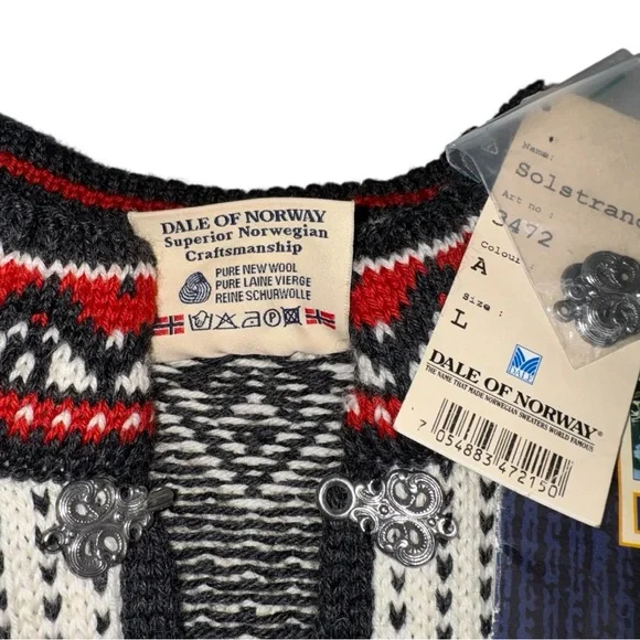 Dale of Norway Solstrand sweater, w/booklet, xtra clasps RARE NWT vintage 90’s - Picture 11 of 13